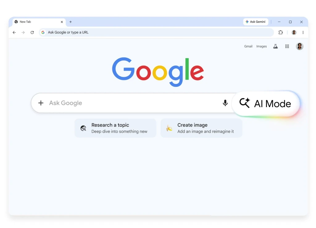 Google Chrome з можливостями ШІ Google Chrome з можливостями ШІ
